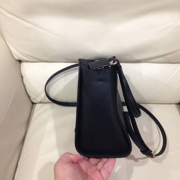 Kate Spade Black Sparkle Satchel Purse Bag - Picture 8 of 12